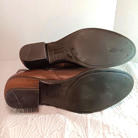 Umberto Raffini Alexa Booties Dark Brown sz 9 Leather Uppers Strap accent - Picture 5 of 7